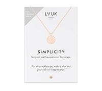 LUUK LIFESTYLE Collar de plata de ley 925 con colgante de círculo I formas abstractas y tarjeta SIMPLICITY, aspecto sencillo y elegante, estilo minimalista, regalo joyería para mujer, oro rosa