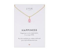 LUUK LIFESTYLE Collar moderno de plata esterlina con colgante básico de cristal solitario, piedra de circonita, idea de regalo para mujer, joyería piedra de nacimiento, rosa y oro