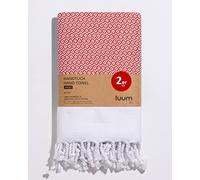 Luum® Juego de 2 toallas Hamam, juego de toallas deportivas, juego de toallas turcas, juego de toallas para el pelo, 100% algodón hilado en anillo, secado rápido, sin pelusas, 45x95, set de regalo