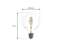 LUUMR LED E27 4,9W LED-Filament-Globe hecho de Vidrio (E27)