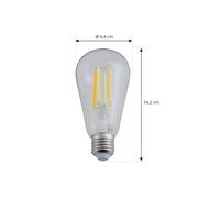 LUUMR LED Filament E27 St64 en Transparente hecho de Vidrio (E27)