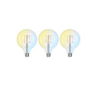 LUUMR Smart LED Filamento set de 3 E27 G125 7W transparente Tuya EC:EPREL:1870805