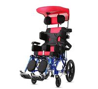 LuusMm Parálisis Cerebral Para Adultos/Silla De Ruedas Para Niños, Silla De Ruedas Manual Plegable, Reposacabezas Ajustable/Postura/Reposabrazos/Altura Del Reposapiés,46cm