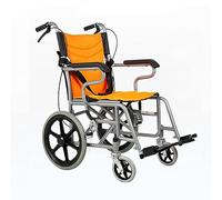 LuusMm Silla De Ruedas De Transporte Ultraligero Para Ancianos Y Niños, Silla De Viaje Plegable Portátil, Neumáticos De 16 Pulgadas, Marco Estable, Reposapiés De Flip-Up,Naranja