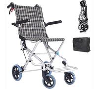 LuusMm Silla De Ruedas De Viaje Portátil Liviano, Silla De Transporte De Aluminio Aleación De Transporte Ultraligero, Tranvía De Viajes De Aviones Mayores Con Estrago De Mano Y Bolsa De Transporte