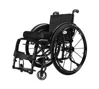 LuusMm Silla De Ruedas Deportiva Para Adultos, Silla De Ruedas De Movilidad De Transporte Liviano, Silla De Ruedas Para Discapacitados Manual De Ocio Portátil Plegable Todo Terreno,Black 36cm