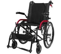 LuusMm Sillas De Ruedas Autopropulsadas, Sillas De Ruedas De Transporte Portátiles Ultraligeros, Sillas De Ruedas Manuales Al Aire Libre, Sillas De Ruedas De Viaje,Negro