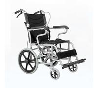 LuusMm Transporte De Transporte Ligero De 16 Pulgadas, Niños De Edad Avanzada Portátiles De Ancianos Plegables Para Silla De Ruedas Con Reposapiés Giratorio Y Freno De Mano, Diseño Fácil De Usar,Negro