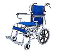 LuusMm Transporte De Transporte Ligero De 16 Pulgadas, Niños De Edad Avanzada Portátiles De Ancianos Plegables Para Silla De Ruedas Con Reposapiés Giratorio Y Freno De Mano, Diseño Fácil De Usar,Azul