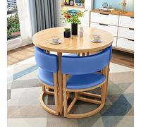 LUUYYI Juego de mesa de comedor redonda verde compacta para mesa de recepción y sala de conferencias de 4 a 80 cm, perfecta para espacios pequeños, apartamento, cocina, balcón y sala de estar. (Azul