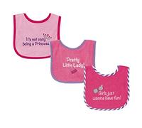 Luvable Friends 3 Piece Drooler Bib with Waterproof Backing for Girls by Luvable Friends