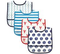 Luvable Friends 4 Piece Waterproof Bibs with Crumb Catcher, Nautical by Luvable Friends