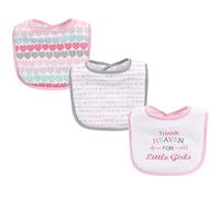 Luvable Friends Baberos unisex de algodón con relleno de fibra, niña agradecimiento al cielo, talla única