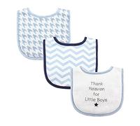 Luvable Friends Baberos unisex de algodón para bebé con relleno de fibra, paquete de 3 agradecimientos, talla única