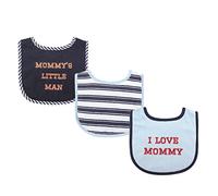 Luvable Friends Baberos unisex de algodón para bebé con relleno de fibra, paquete de 3 unidades, talla única