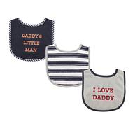 Luvable Friends Baberos unisex de algodón para bebé con relleno de fibra, paquete de 3 unidades, talla única