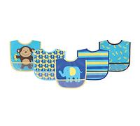 Luvable Friends Baberos unisex impermeables PEVA, mono azul, talla única
