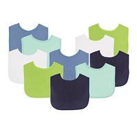 Luvable Friends Baby Bibs Value Pack, Navy/Lime, 6 x 7.5, 10 Count by Luvable Friends