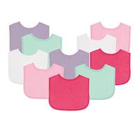 Luvable Friends Baby Bibs Value Pack, Pink/Purple, 6 x 7.5, 10 Count by Luvable Friends