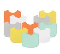 Luvable Friends Baby Bibs Value Pack, Yellow/Gray, 6 x 7.5, 10 Count by Luvable Friends