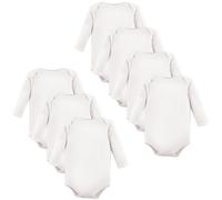 Luvable Friends Body unisex de algodσn de manga larga para bebι, color blanco, paquete de 7, 0-3 meses