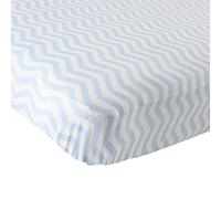 Luvable Friends Fitted Knit Cotton Crib Sheet, Blue Chevron by Luvable Friends