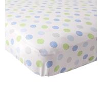 Luvable Friends Fitted Knit Cotton Crib Sheet Crosshatch Dot, Blue by Luvable Friends