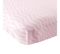 Luvable Friends Fitted Knit Cotton Crib Sheet, Pink Chevron, One Size by Luvable Friends