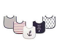 Luvable Friends Fun Prints Drooler Bibs, Boy Nautical, 5 Count by Luvable Friends