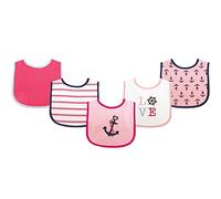 Luvable Friends Fun Prints Drooler Bibs, Girl Nautical, 5 Count by Luvable Friends