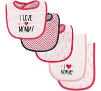 Luvable Friends - Juego de baberos y paños de limpieza blanco Girls Love Mommy Talla:talla única