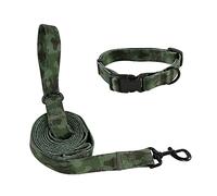 Luvable Friends Juego de collar y correa unisex para mascotas, camuflaje, talla S