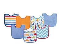 Luvable Friends Print Drooler Bib, Blue Cars, 7 Count by Luvable Friends