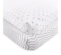 Luvable Friends Sábana ajustable para cuna de bebé, unisex, diseño de lunares, color gris, talla única