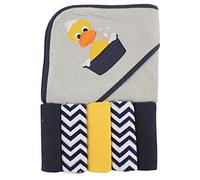 Luvable Friends Toalla Unisex con Capucha para bebé con Cinco Toallas, Pato, Talla única