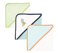 Luvable Friends Toallas con Capucha Unisex de algodón de Rizo para bebé, Dinosaurio, Talla única