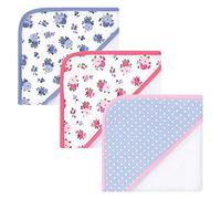 Luvable Friends Toallas unisex de rizo de algodón con capucha, diseño floral, talla única