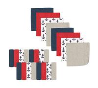 Luvable Friends Washcloths, Blue Anchor, 24 Count by Luvable Friends