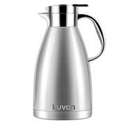 Luvan 1.8L 18/10 Jarra Térmica Termo, Anti-Goteo, Anti-Quemaduras, La cafetera de Aislamiento, café, (Plata-1.8)