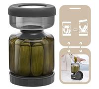 Luvan Bote para Aceitunas, 1L/34oz Tarro Aceitunas Separador Liquido, Tarro Encurtidosde Cristal, Adecuado para Verduras Encurtidas, Pepinos, Kimchi y Jalapeños.