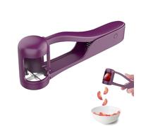 Luvan Cortadora de Uvas para Niños Pequeños, Uvas, Tomate, Cereza, Herramienta de Corte de Fresa, Herramienta de Cocina Portátil de Acero Inoxidable (Morado)