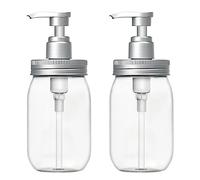 Luvan Dispensador de Jabón de 450ml, Material Seguro, sin BPA, Operación Fácil con una Sola Mano, sin Fugas ni Goteos, Adecuado para Todos los Tipos de Líquido Jabonoso o Loción (Juego de 2)