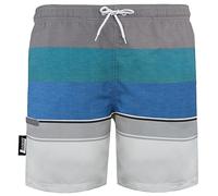 Luvanni Bañador para hombre, de secado rápido, 600, con cordón, para playa, para hombre, con diseño de rayas, azul, rojo, gris, rayas, gris azul, XXXXL