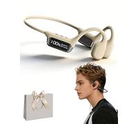 Luvant Bone Conduction Headphones - Open-Ear Wireless Bluetooth Headset, 360° Panoramic Audio, Lightweight & Sweat-Resistant, Built-in Mic, Long Battery Life, Ideal for Running, Cycling, Commute (#A)