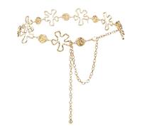 Luvatar - Cinturón de cadena de metal para blusa, vestido, suéter, cinturón de cadena, Gold-t02, M