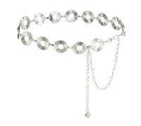 Luvatar - Cinturón de cadena de metal para blusa, vestido, suéter, cinturón de cadena, Plata-s59, 104CM