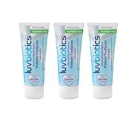 Luvbiotics Pasta de dientes probióticos para dientes blancos con xilitol y sin flúor, 3 x 75 ml, pasta de dientes blanqueadora sin SLS, parabenos ni edulcorantes artificiales, apoya la flora oral, el