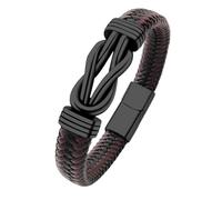 LUVDECO 1 pulsera de cuero trenzado para hombre, color marrón y negro, magnética, para marido, novio, hijo, regalo para papá, cumpleaños, Navidad, día de San Valentín, joyería para hombre