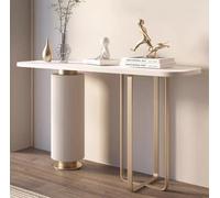 LUVEQLSIT Mesa Auxiliar Estrecha con Almacenamiento, Superficie de Piedra sinterizada Resistente al Desgaste, Ideal para salón, Entrada o apartamento (100 cm/39 Pulgadas)(150cm/59in)