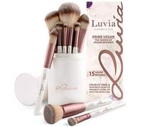 Luvia Cosmetics - Juego de pinceles Prime Vegan - 16 piezas Juego de pinceles cosméticos - Soporte de pinceles de maquillaje incluido para la conservación de pinceles de maquillaje veganos.